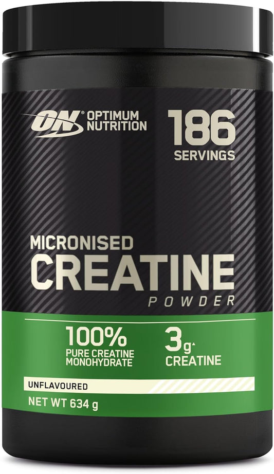 Optimum Nutrition Creatina Micronizada 634g - Sin sabor, 186 servicios