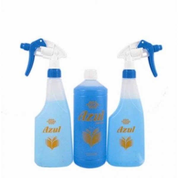 Pack de 1 litro de Limpiador Azul concentrado con dos botellas difusoras con medidor